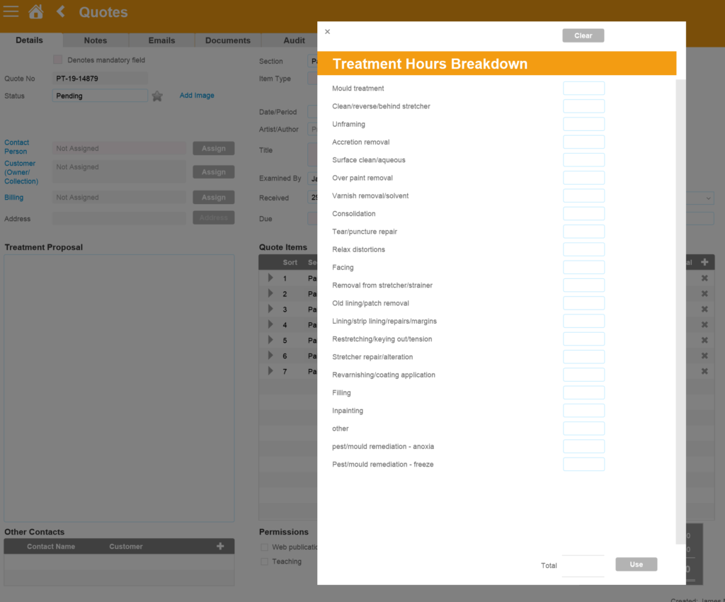 Art Conservation Custom FileMaker Solution